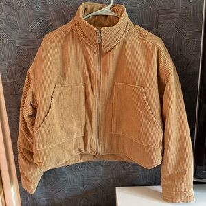 Corduroy Puffer Zip-Up Jacket